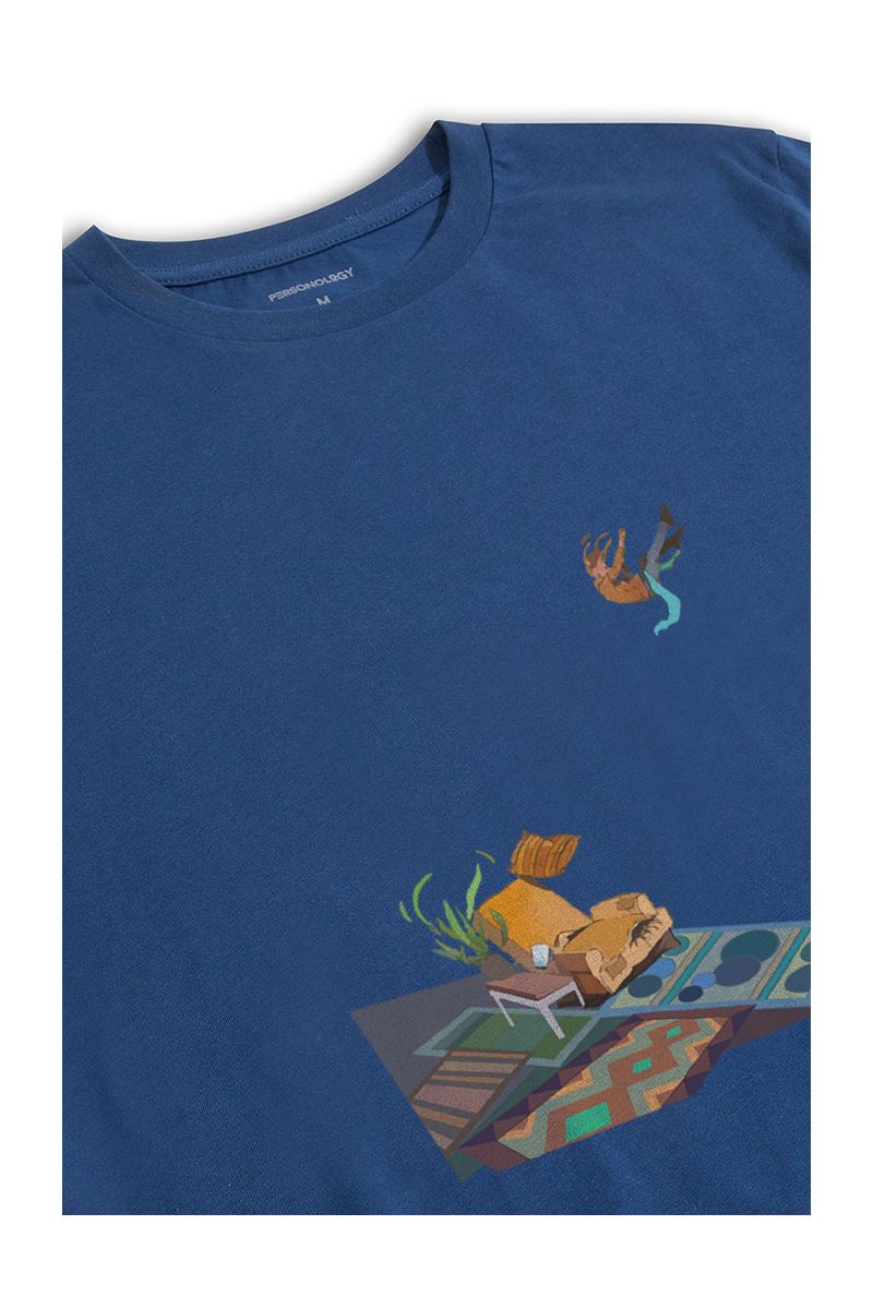 Navy Soft Fabric Woolgather Design Short Sleeve Tee