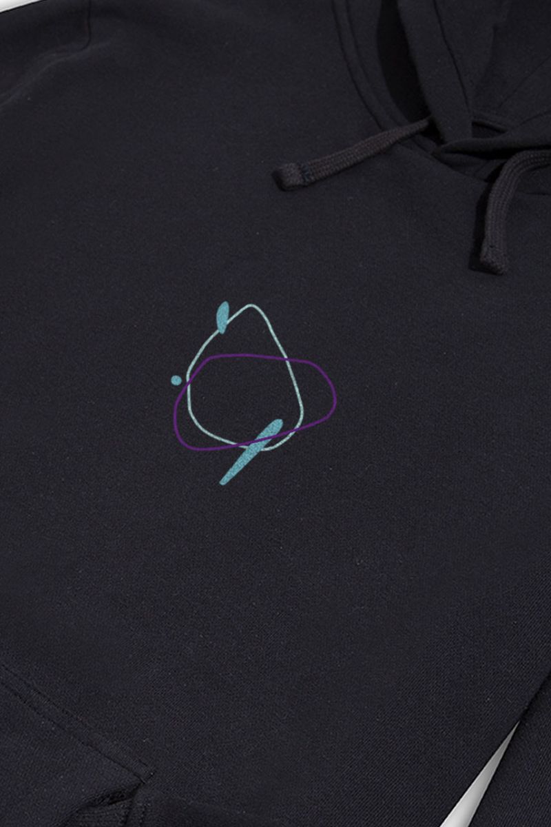 Black Premium Cotton Ravera Design Pullover Hoodie