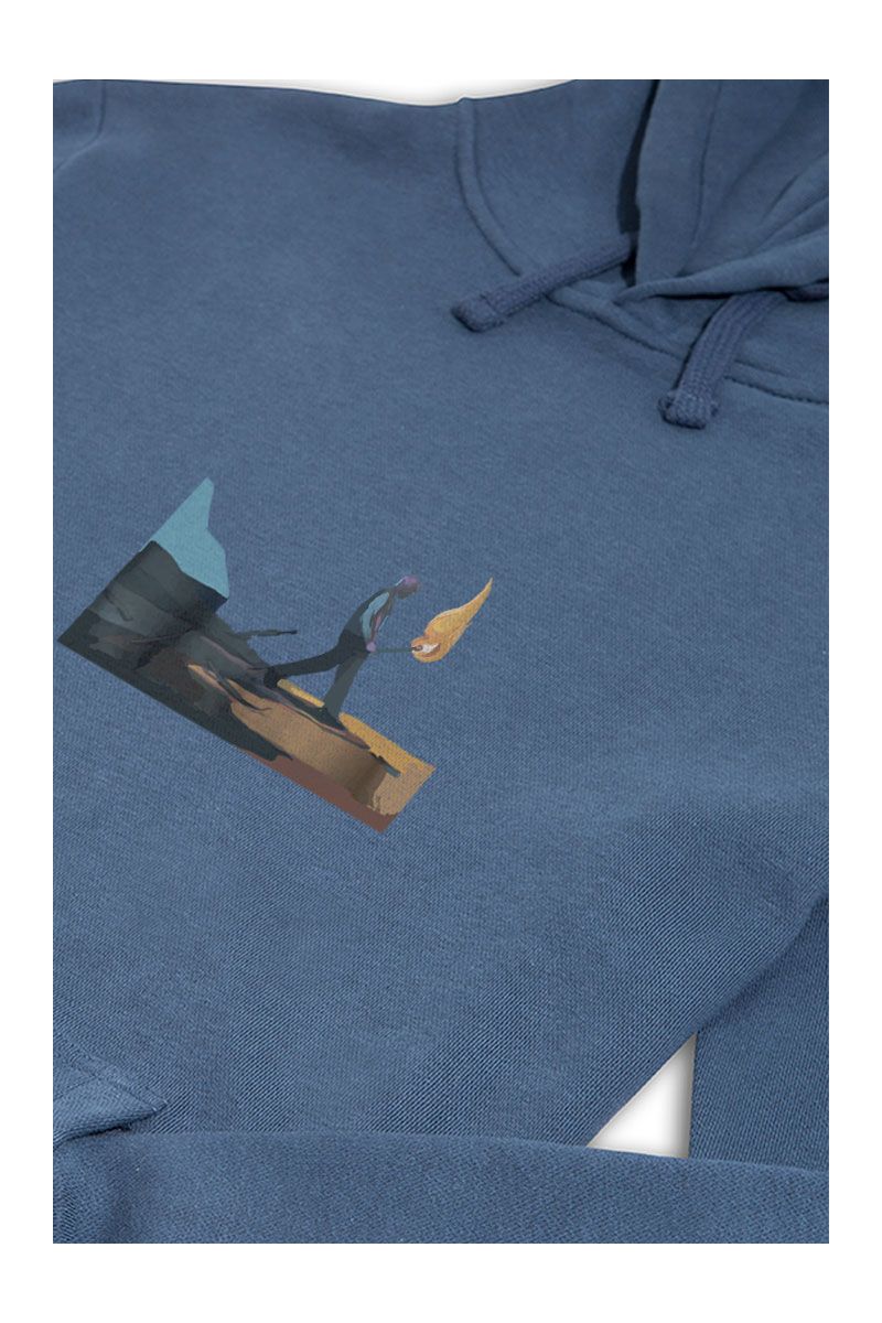 Navy Premium Cotton Torcher Design Pullover Hoodie