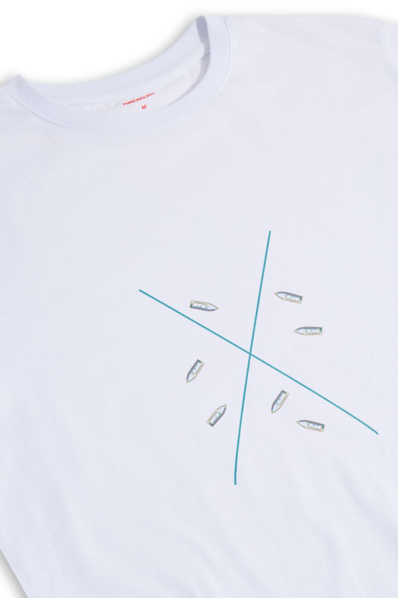 White Soft Fabric Lucka Design Short Sleeve Tee