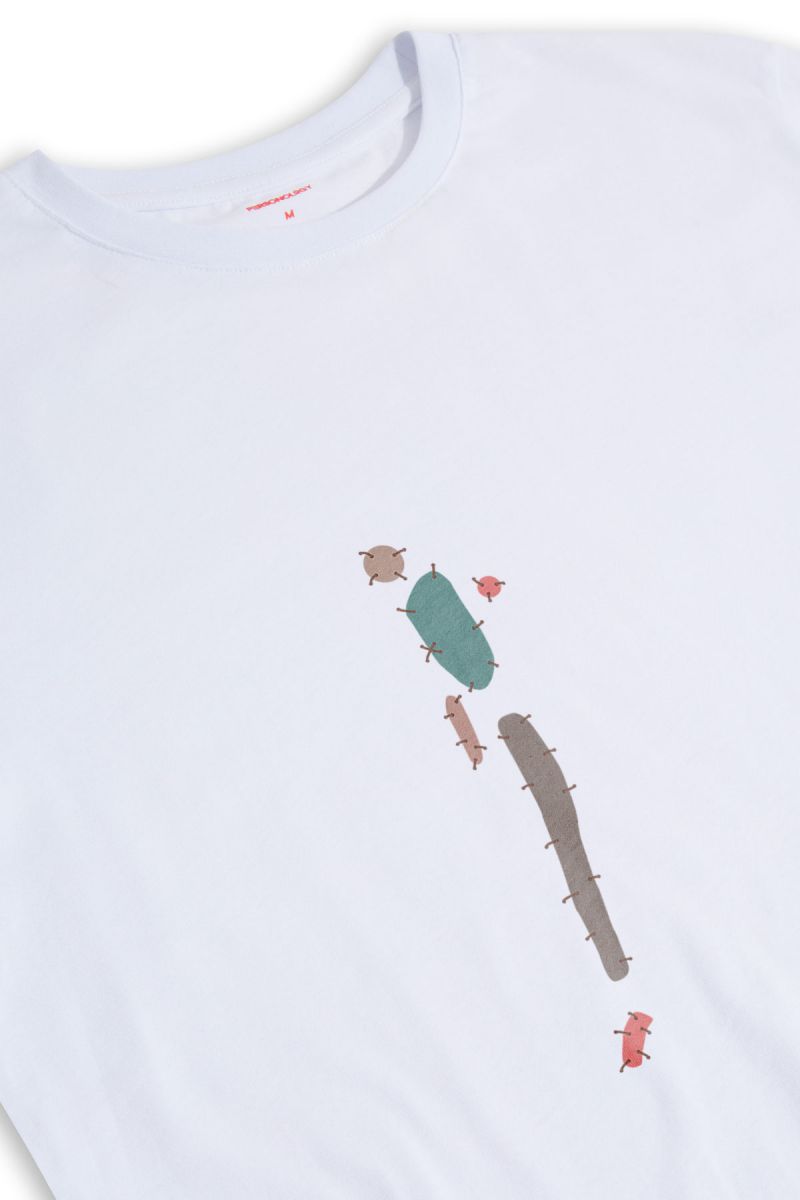White Soft Fabric Ribut Design Short Sleeve Tee