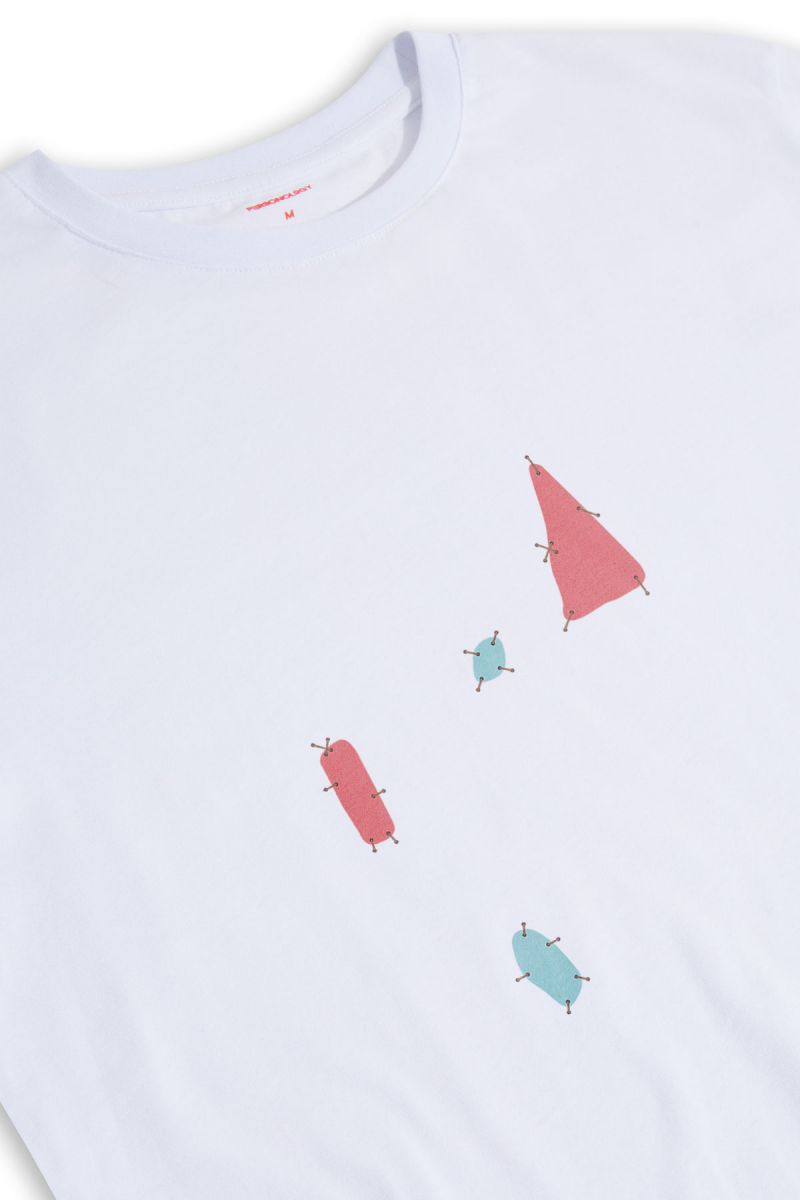 White Soft Fabric Naplast Design Short Sleeve Tee
