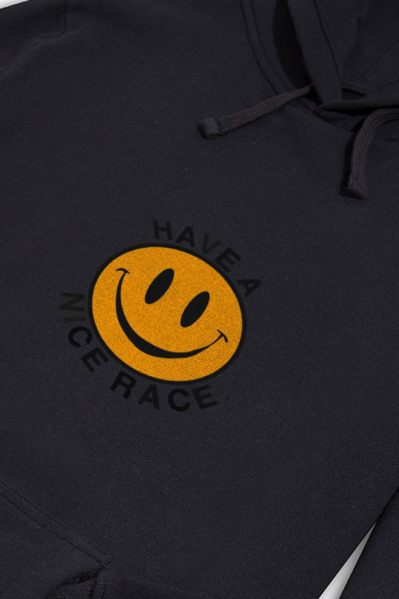 Black Premium Cotton Have a Nice Race Design Pullover Hoodie
