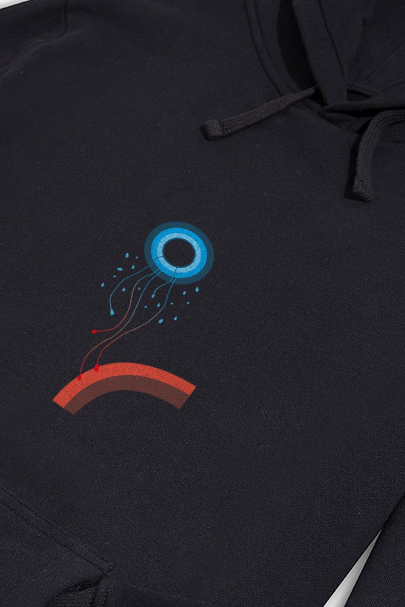 Black Premium Cotton Free Soul Design Pullover Hoodie