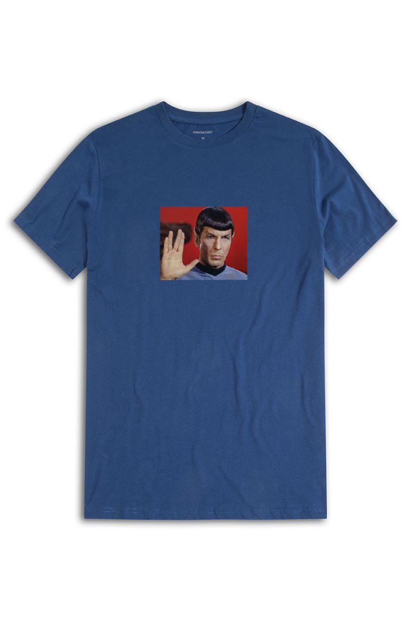 Navy Soft Fabric Mr. Spock Design Short Sleeve Tee