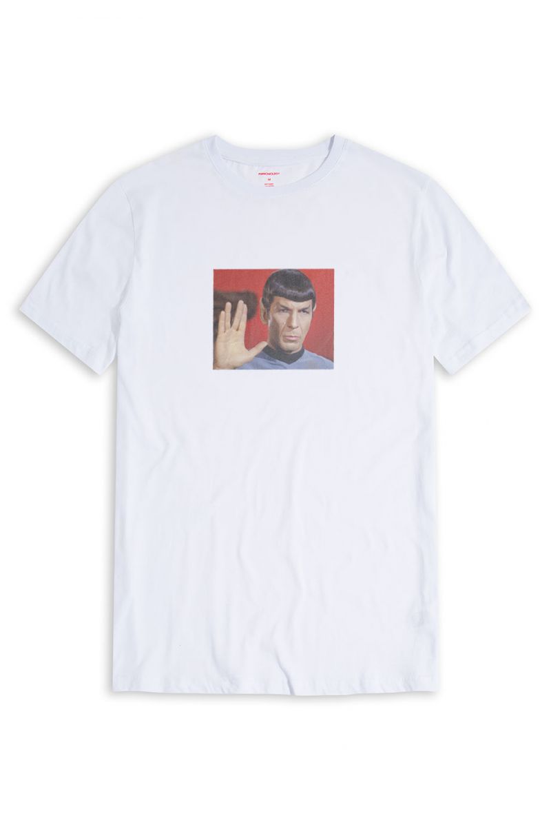 White Soft Fabric Mr. Spock Design Short Sleeve Tee