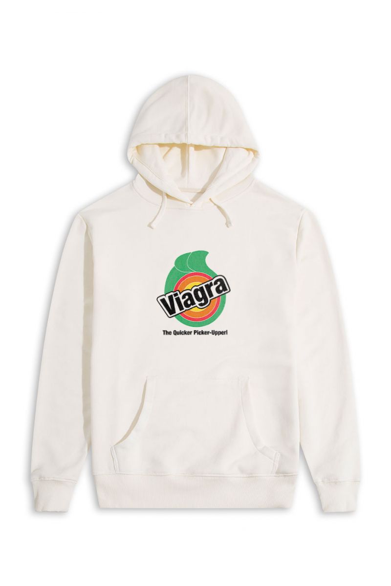 Ecru Premium Cotton Viagra Design Pullover Hoodie