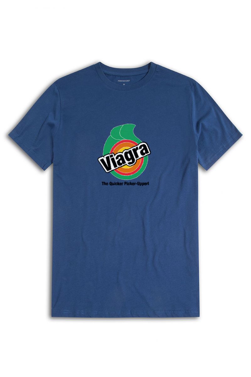 Navy Soft Fabric Viagra Design Short Sleeve Tee