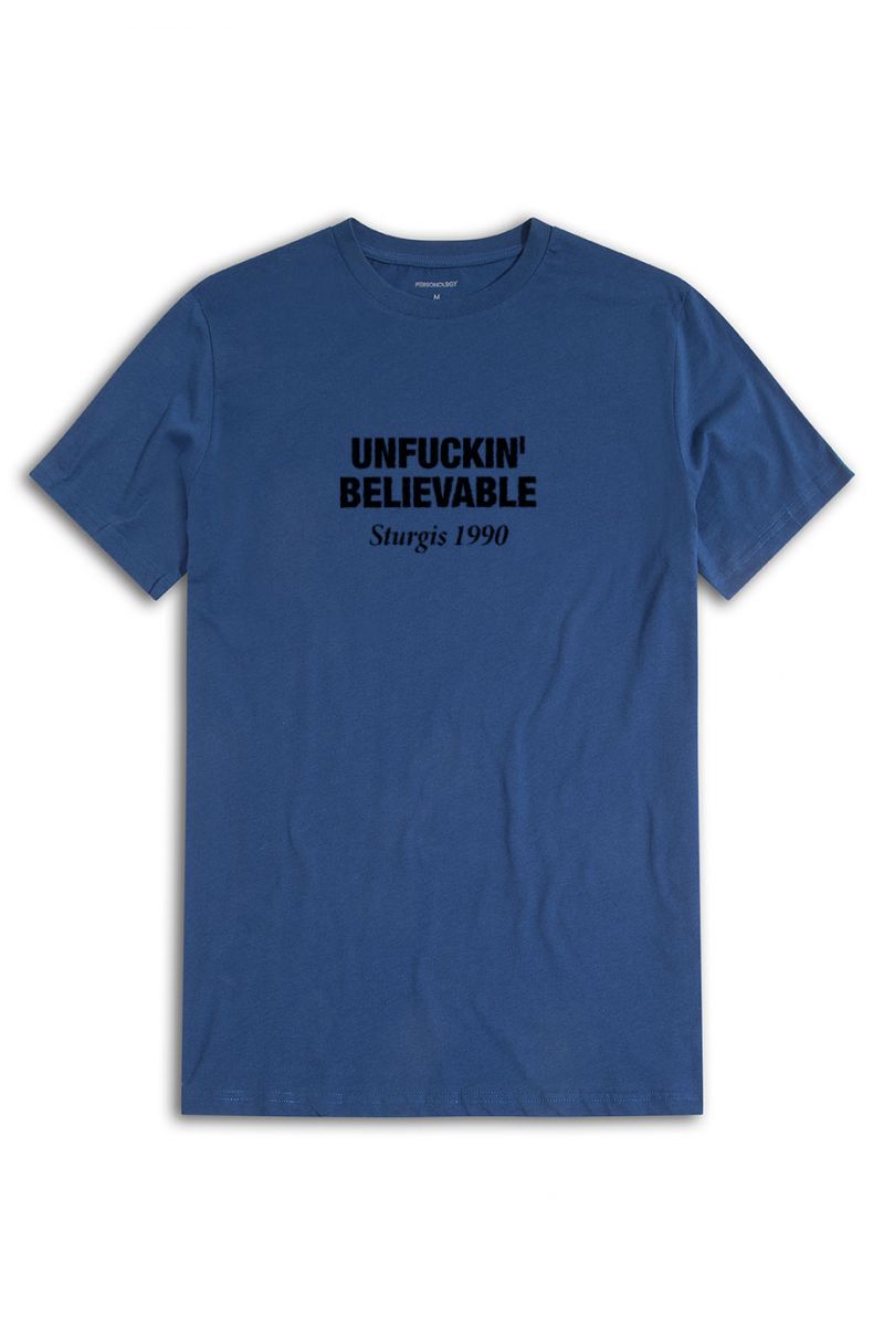 Navy Soft Fabric Unfuckin' believable Design Short Sleeve Tee