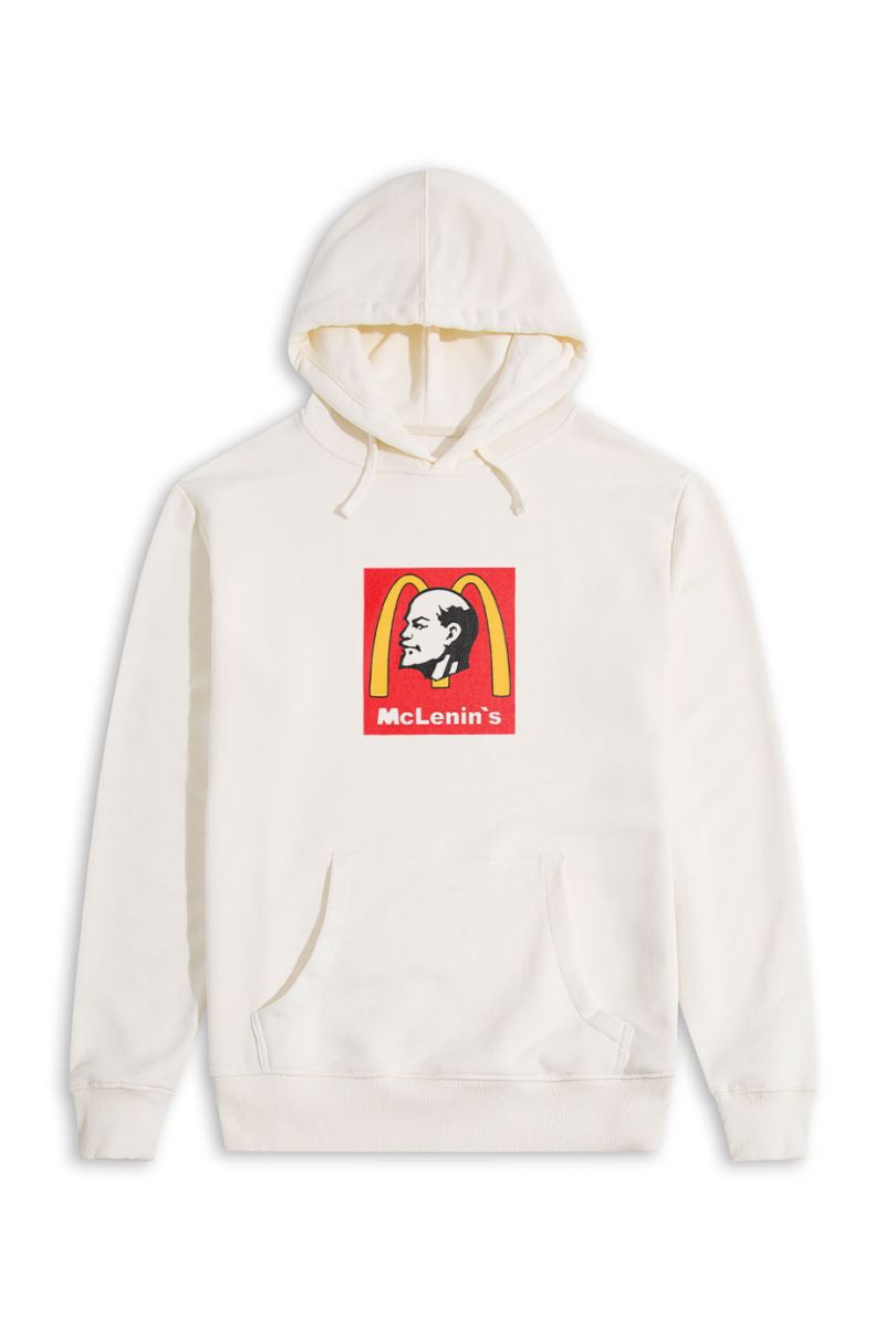 Ecru Premium Cotton Mc Lenin's Design Pullover Hoodie