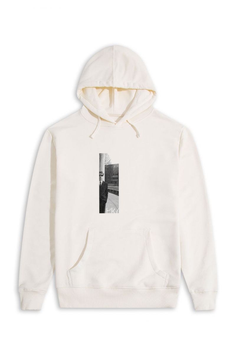 Ecru Premium Cotton Frame Design Pullover Hoodie