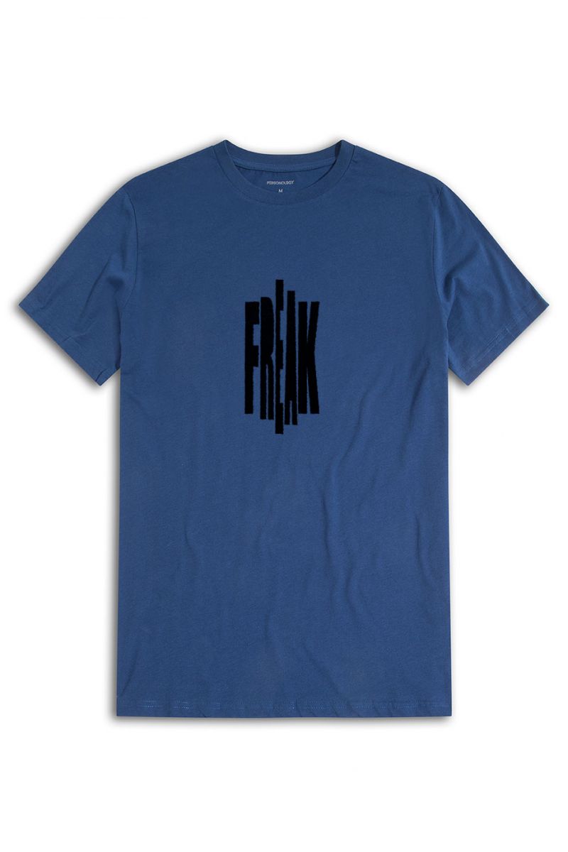 Navy Soft Fabric Freak Design Short Sleeve Tee