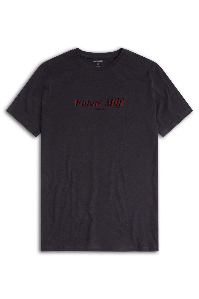 Black Soft Fabric Future Milf Design Short Sleeve Tee