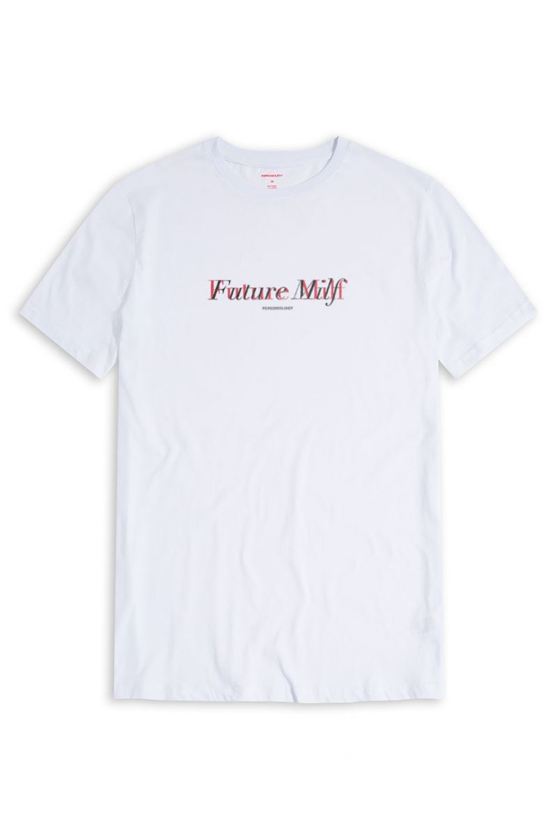 White Soft Fabric Future Milf Design Short Sleeve Tee