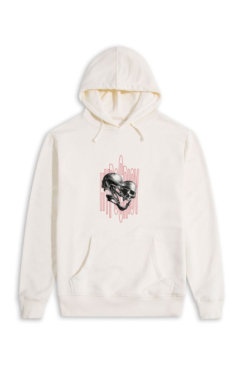 Ecru Premium Cotton Hypocricy Design Pullover Hoodie
