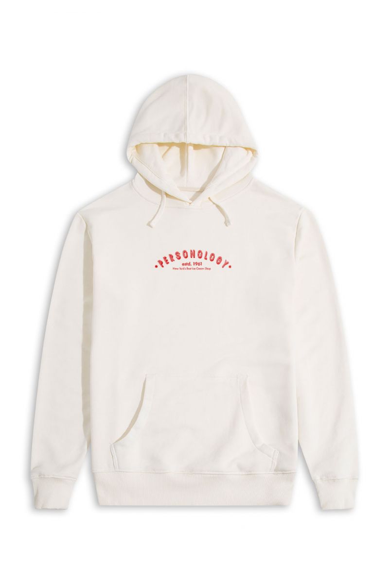 Ecru Premium Cotton Ice Cream Shop Design Pullover Hoodie