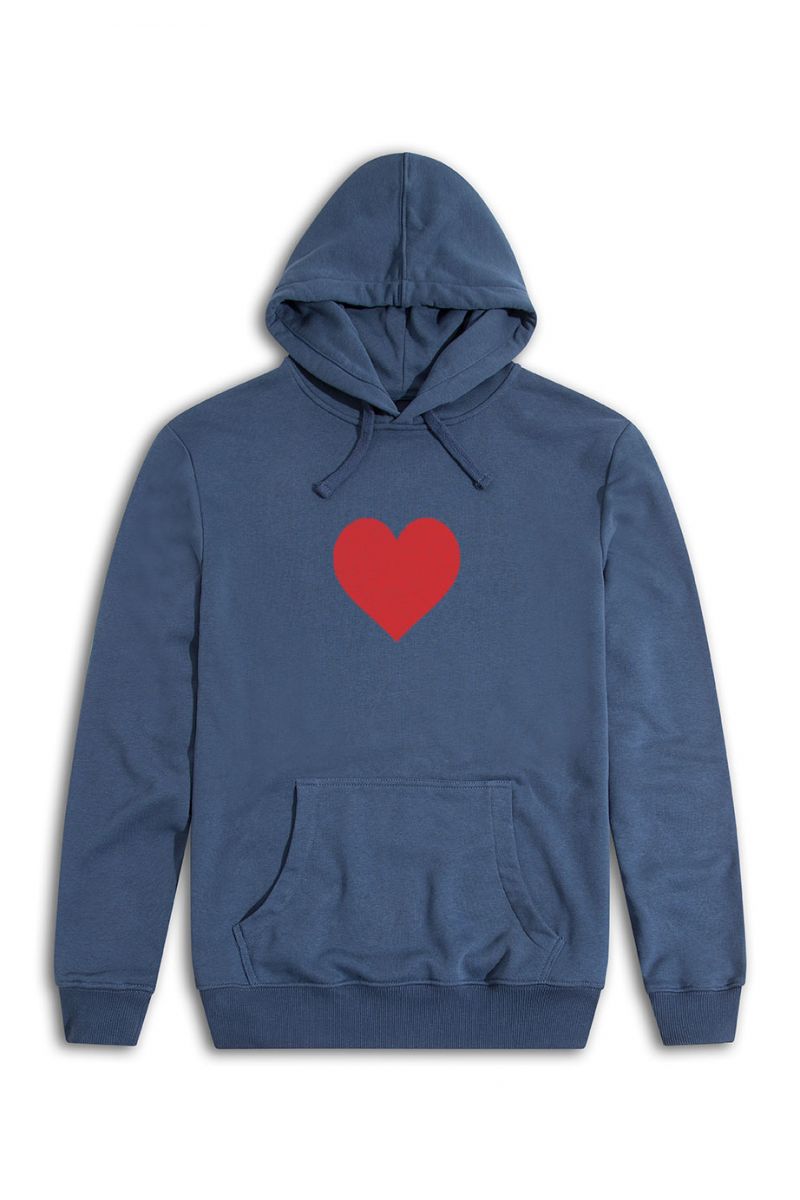 Navy Premium Cotton Make Love Design Pullover Hoodie