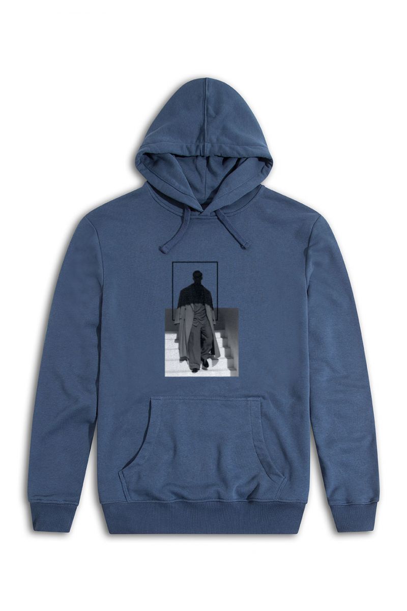 Navy Premium Cotton The Man Design Pullover Hoodie