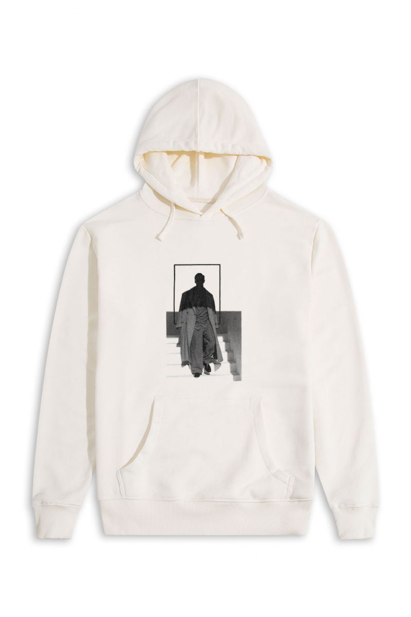 Ecru Premium Cotton The Man Design Pullover Hoodie