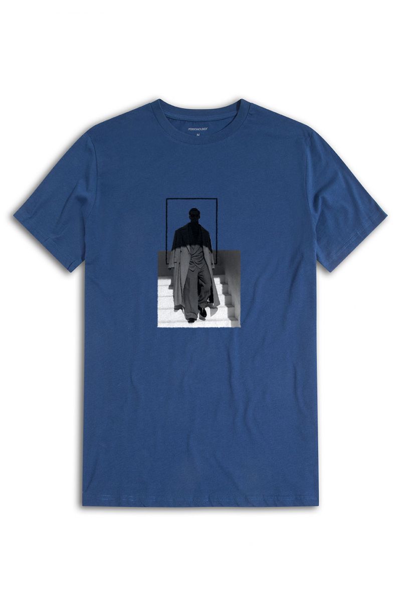 Navy Soft Fabric The Man Design Short Sleeve Tee