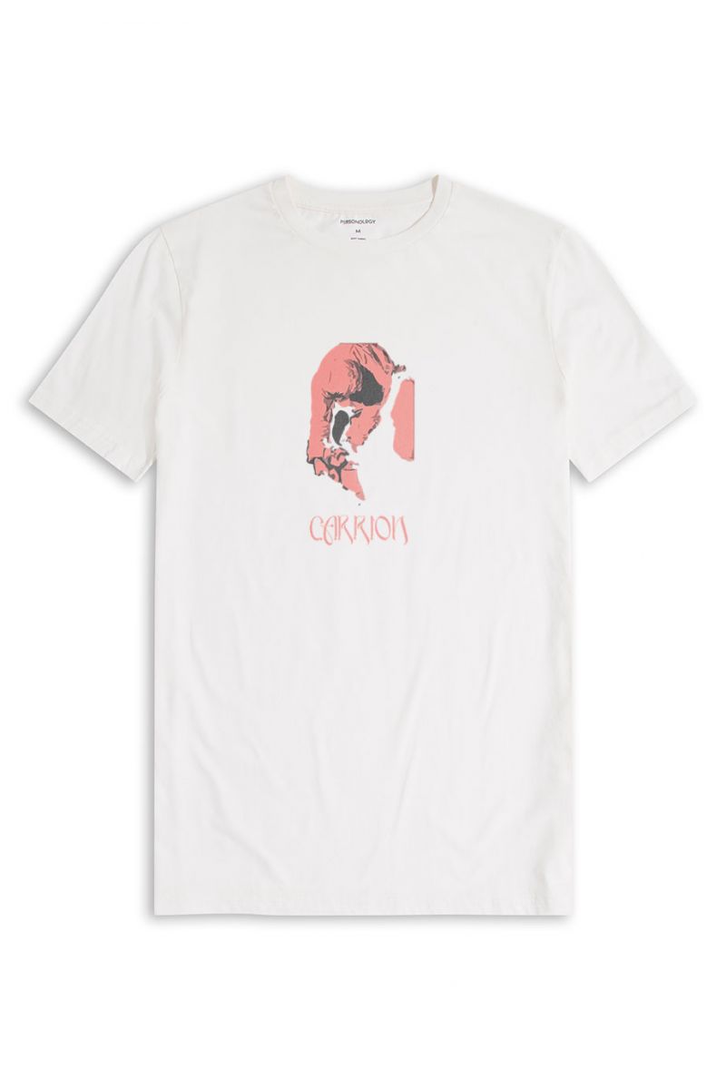 Off White Soft Fabric Sacrifice Design Short Sleeve Tee