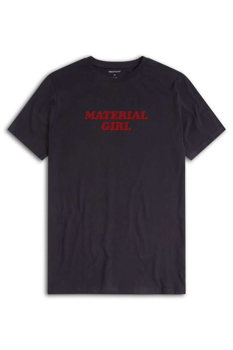 Black Soft Fabric material girl Design Short Sleeve Tee
