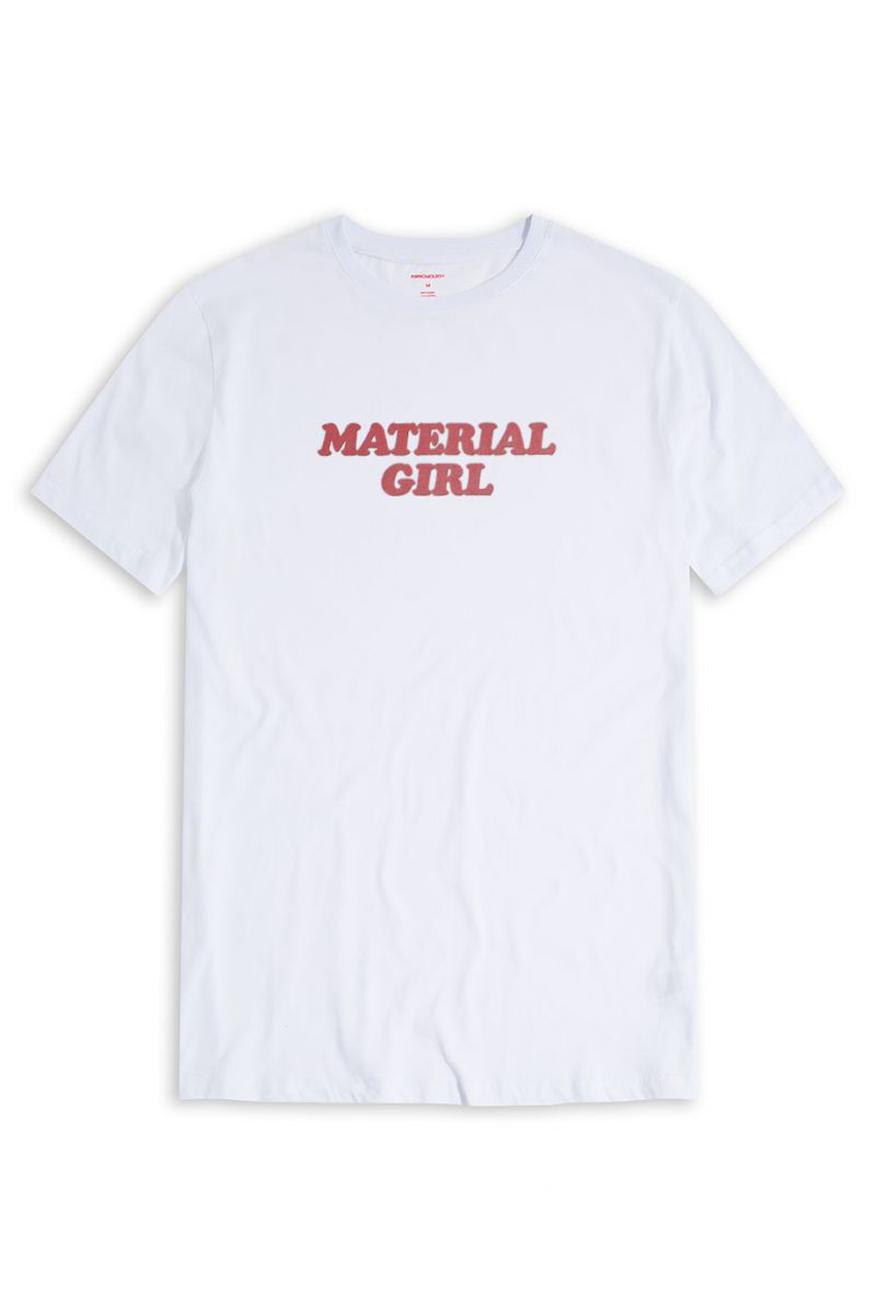 White Soft Fabric material girl Design Short Sleeve Tee