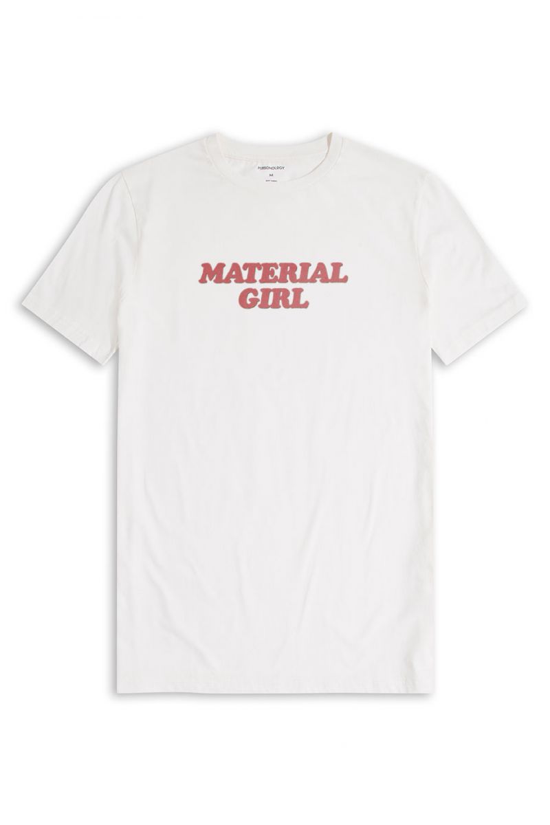 Off White Soft Fabric material girl Design Short Sleeve Tee
