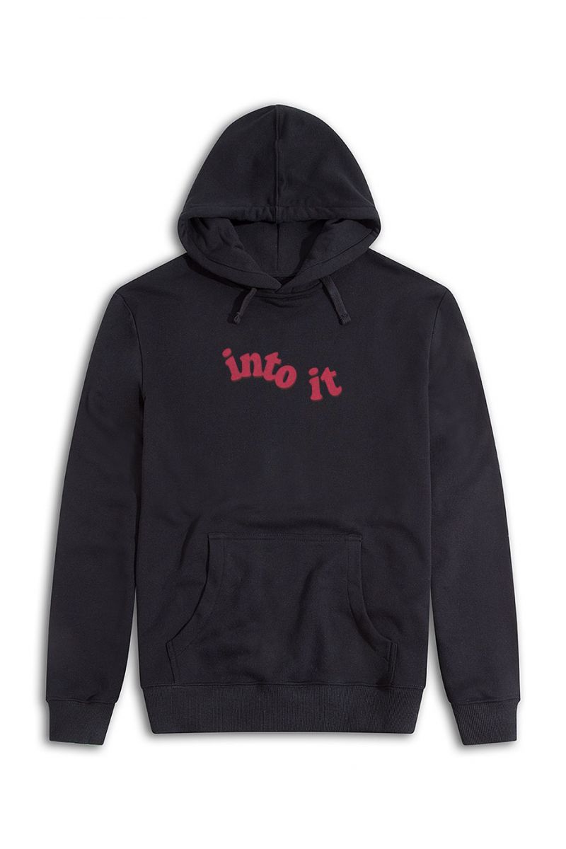Black Premium Cotton into it Design Pullover Hoodie