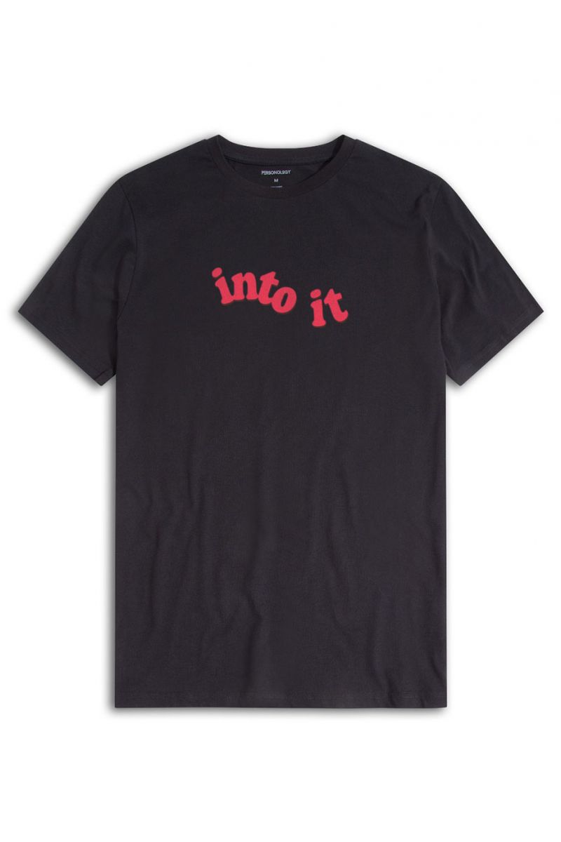 Black Soft Fabric into it Design Short Sleeve Tee