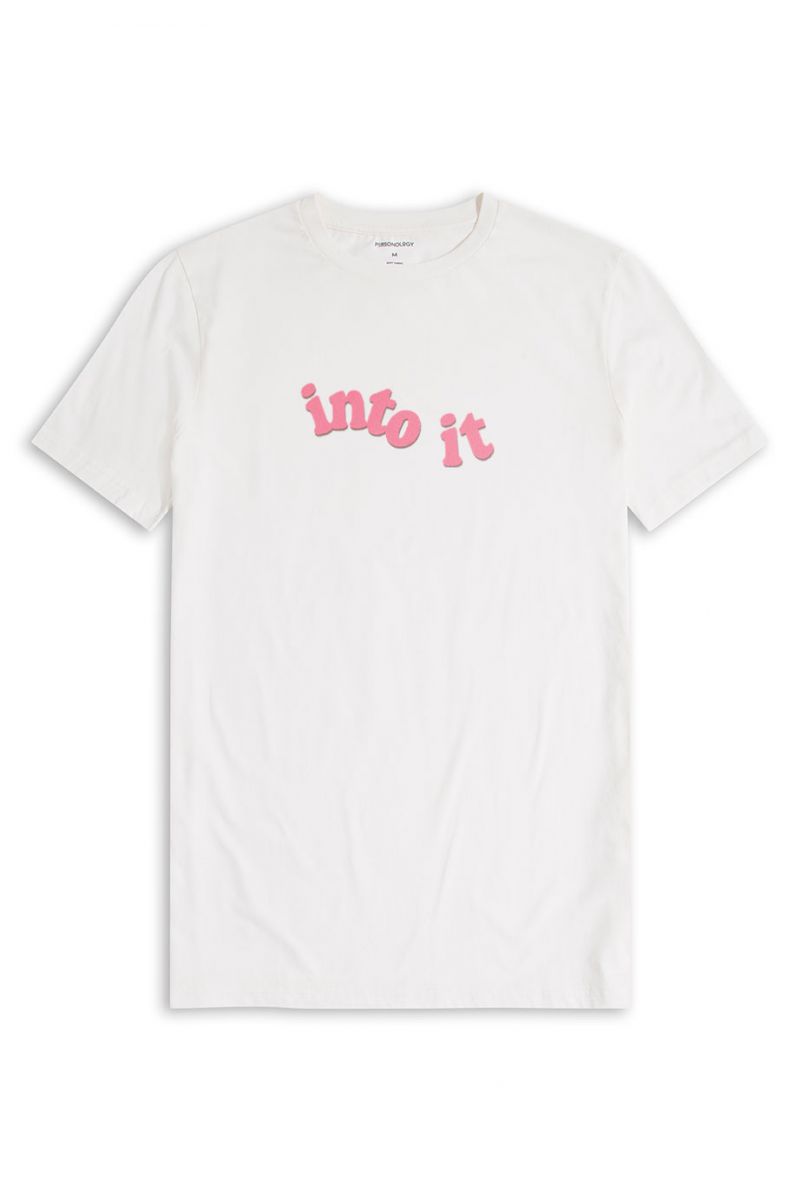 Off White Soft Fabric into it Design Short Sleeve Tee