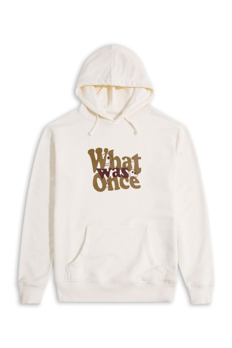 Ecru Premium Cotton What Once Was Design Pullover Hoodie