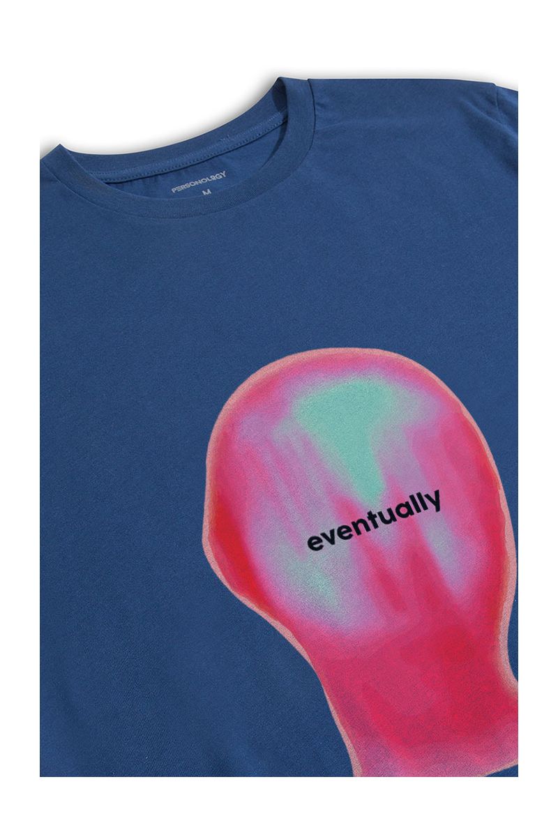 Navy Soft Fabric Eventually Design Short Sleeve Tee