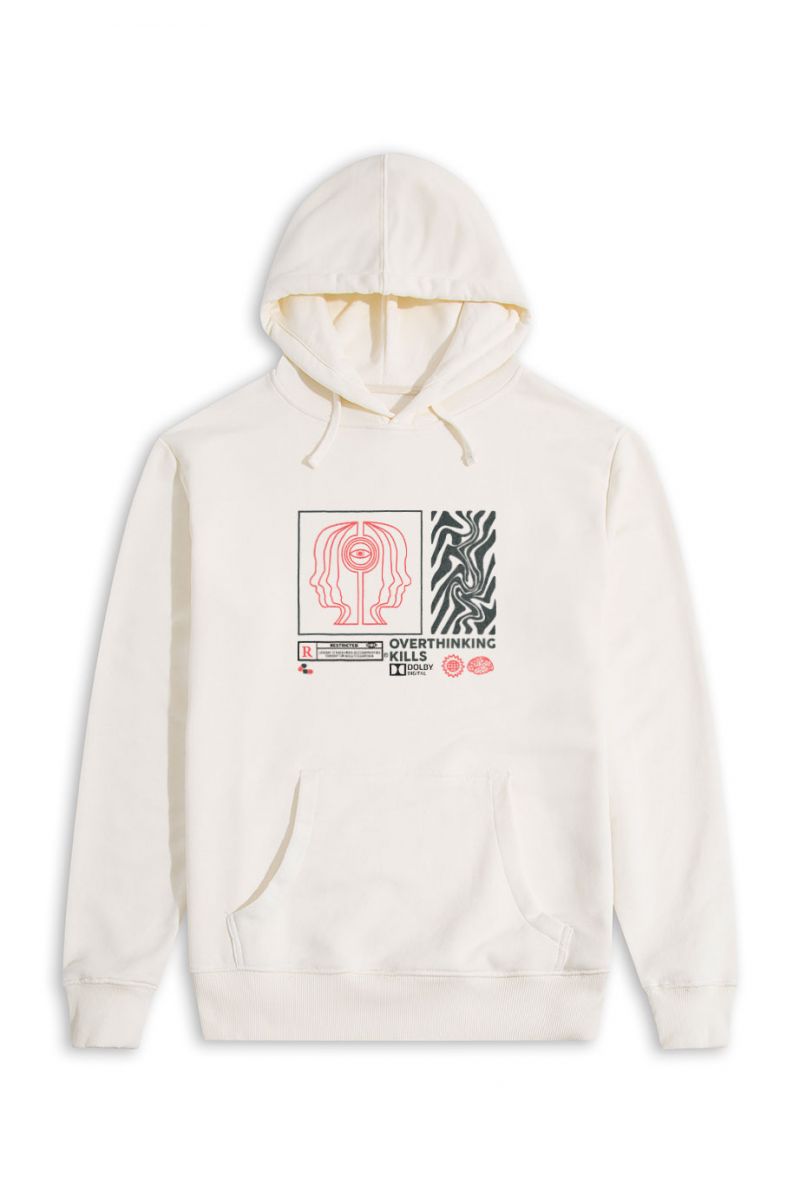 Ecru Premium Cotton OCD Design Pullover Hoodie