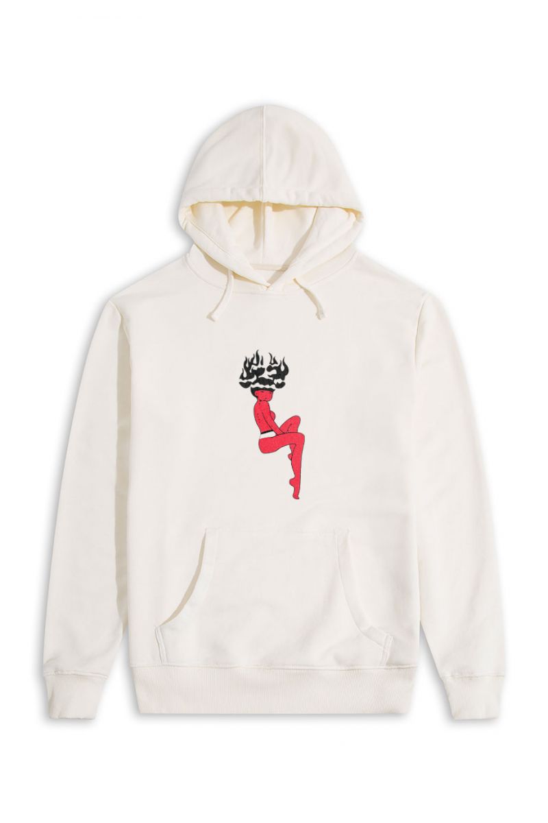 Ecru Premium Cotton Not Safe for Work Design Pullover Hoodie