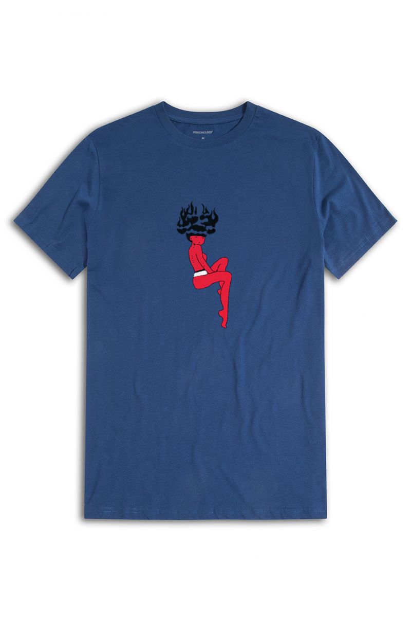 Navy Soft Fabric Not Safe for Work Design Short Sleeve Tee