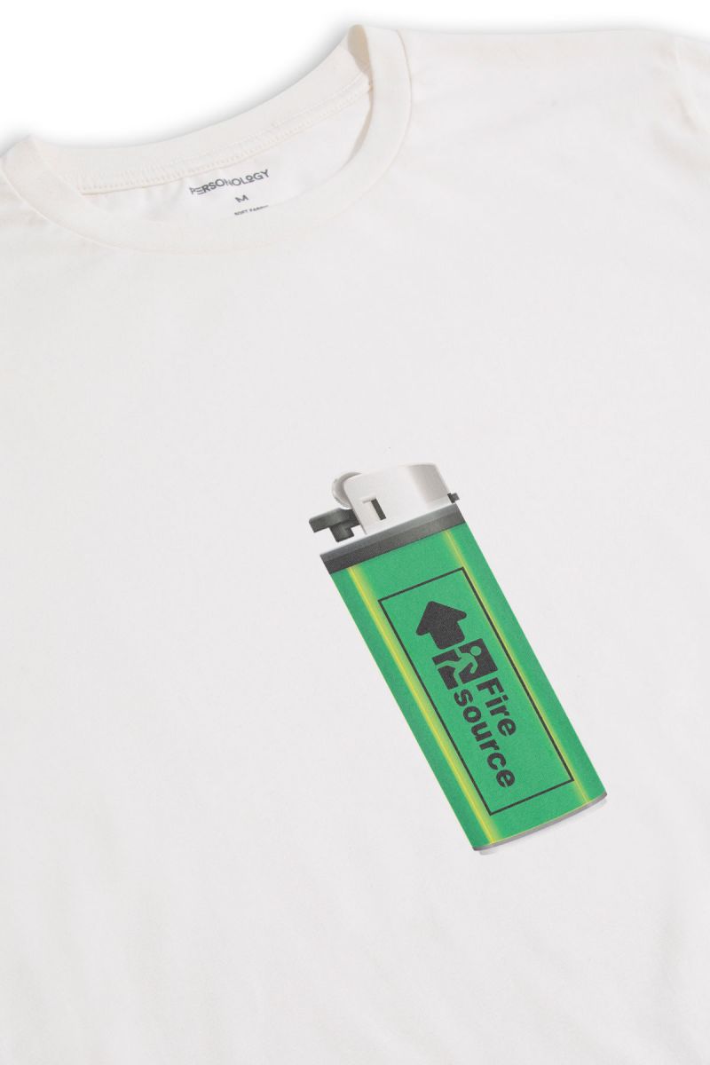 Off White Soft Fabric  Design Short Sleeve Tee