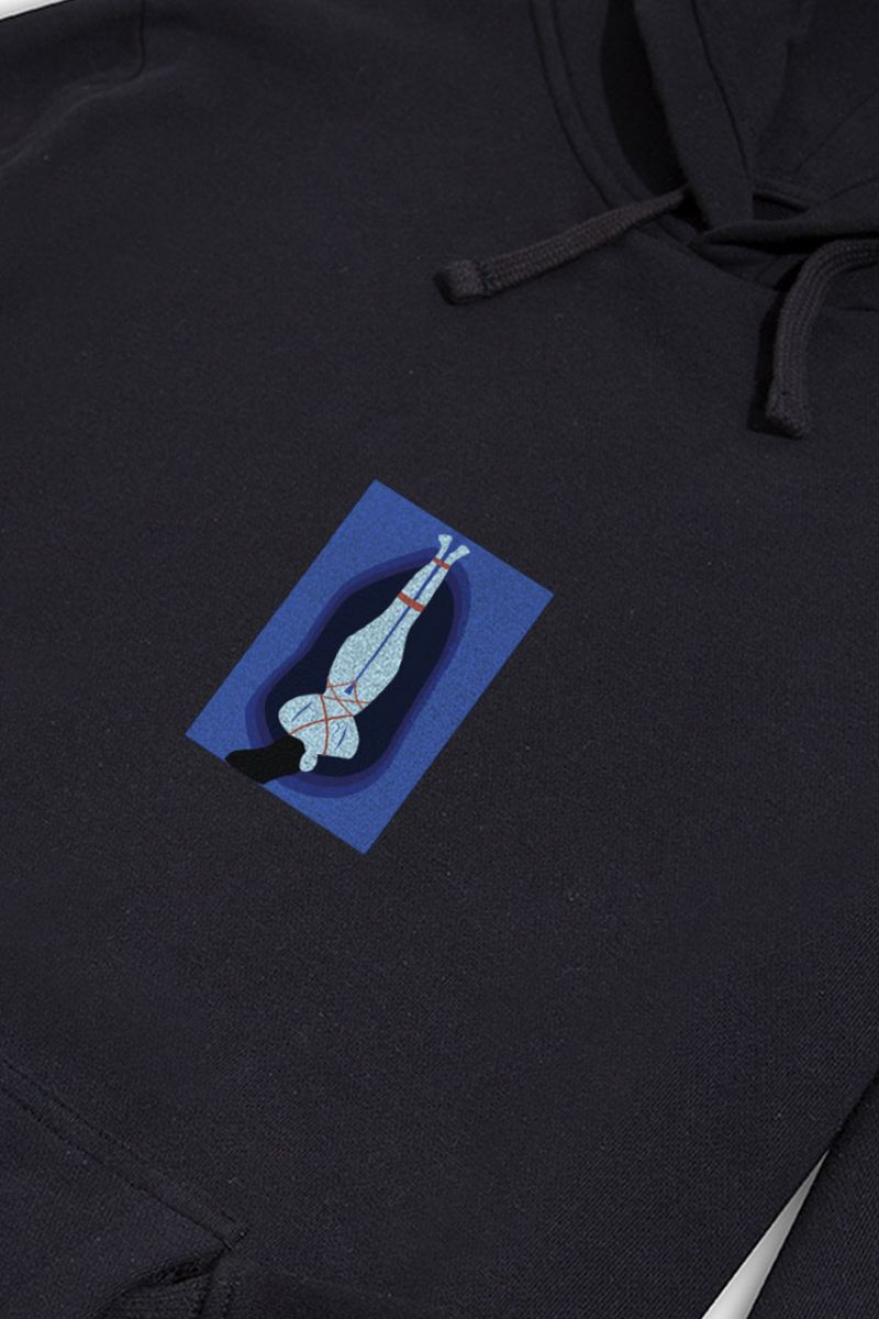 Black Premium Cotton  Design Pullover Hoodie