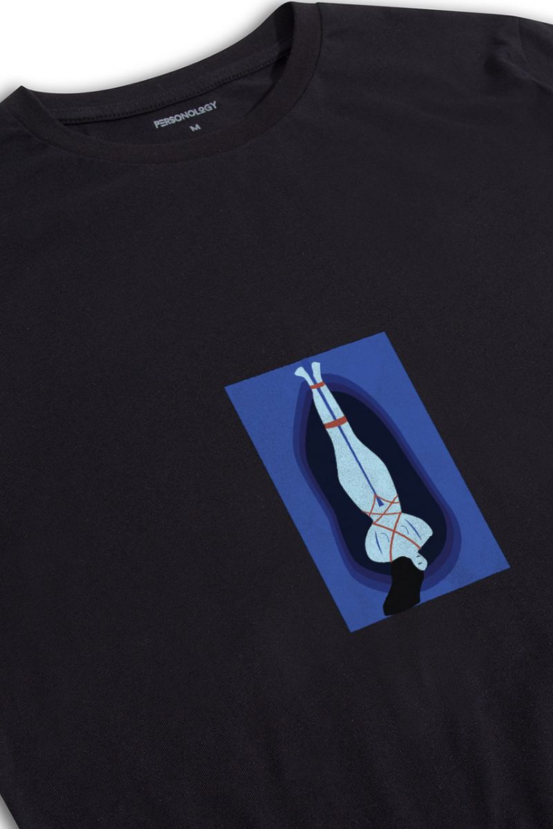 Black Soft Fabric  Design Short Sleeve Tee
