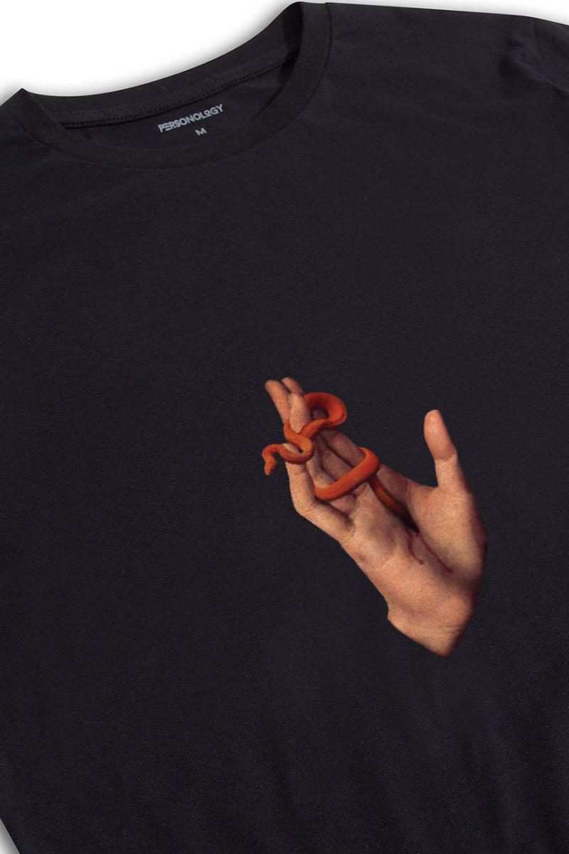 Black Soft Fabric  Design Short Sleeve Tee