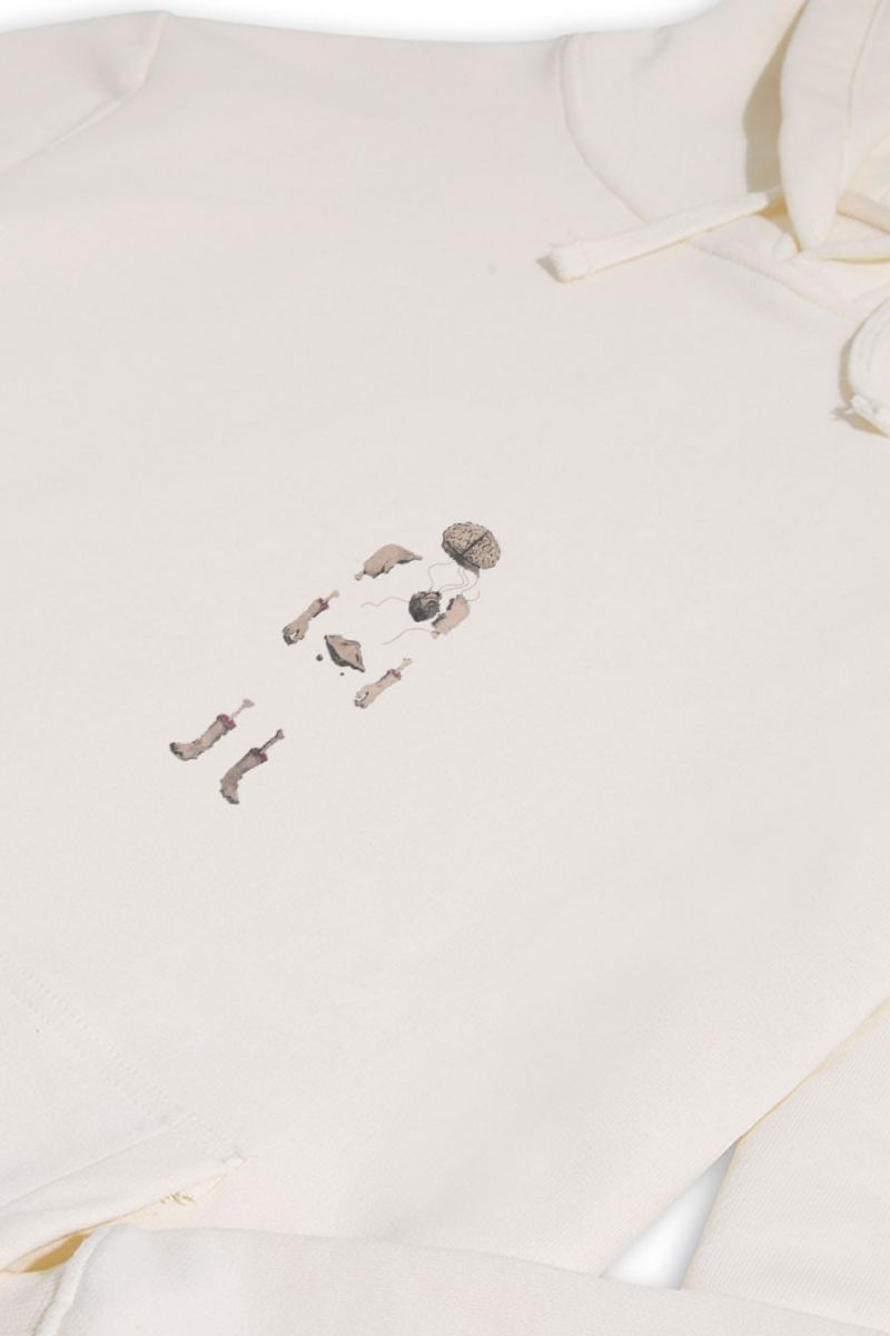 Ecru Premium Cotton Kern Design Pullover Hoodie