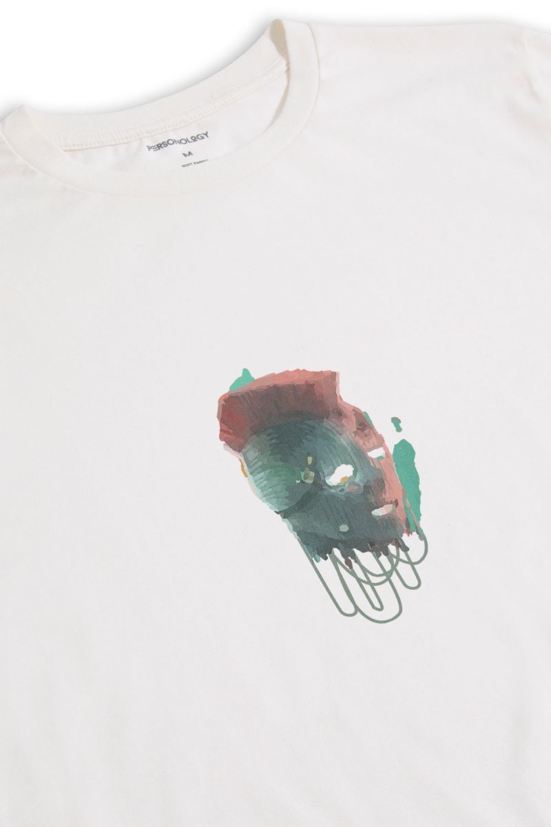 Off White Soft Fabric Punk Design Design Short Sleeve Tee