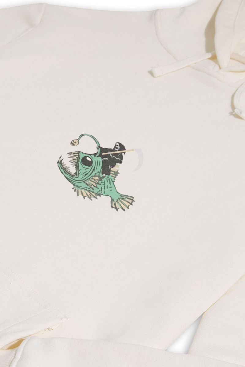 Ecru Premium Cotton  Design Pullover Hoodie
