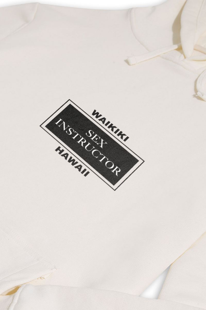 Ecru Premium Cotton  Design Pullover Hoodie
