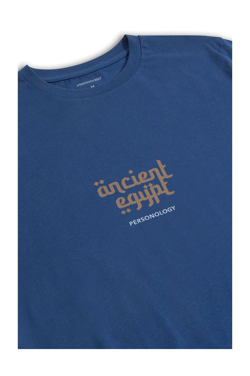 Navy Soft Fabric Ancient Egypt Design Short Sleeve Tee