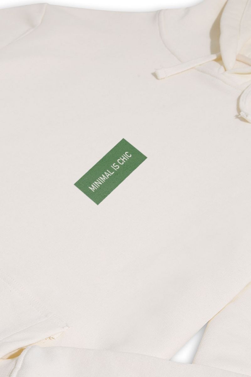 Ecru Premium Cotton Minimal is Chic Design Pullover Hoodie
