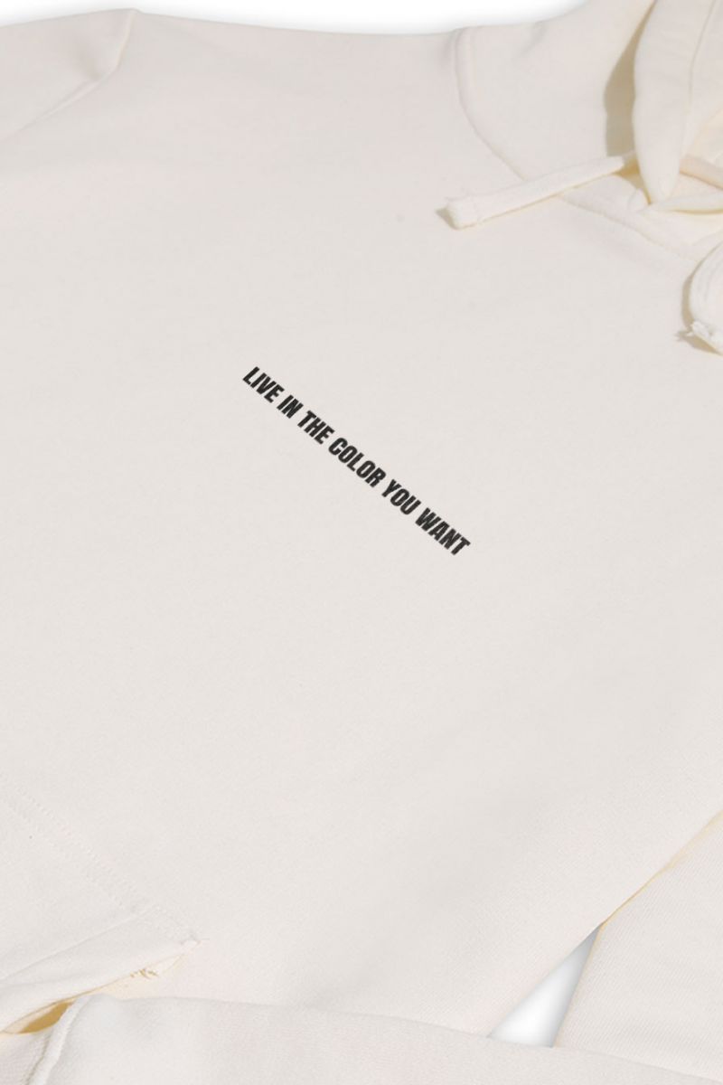 Ecru Premium Cotton Happy Pride Design Pullover Hoodie
