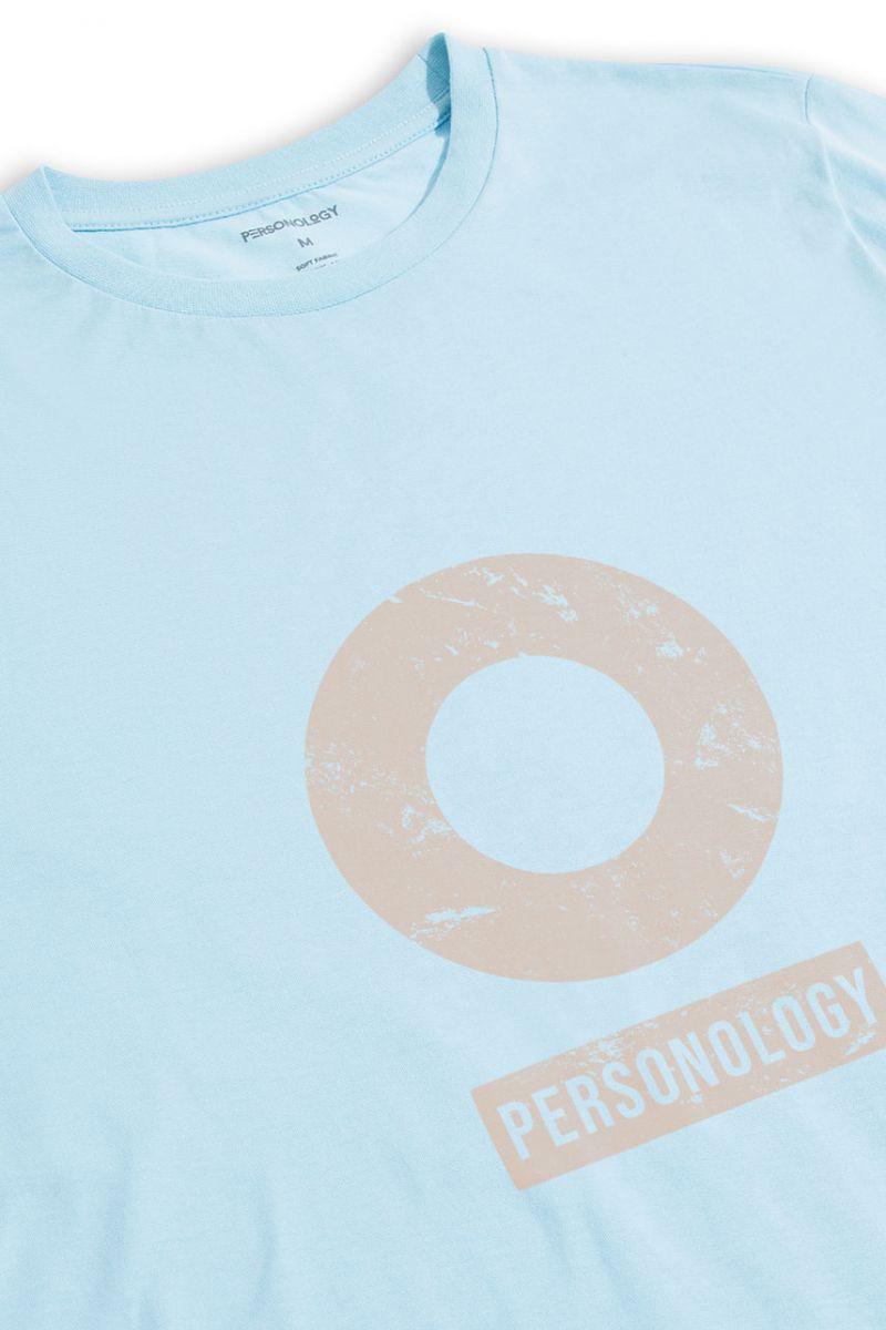Blue Soft Fabric Basic Design Short Sleeve Tee