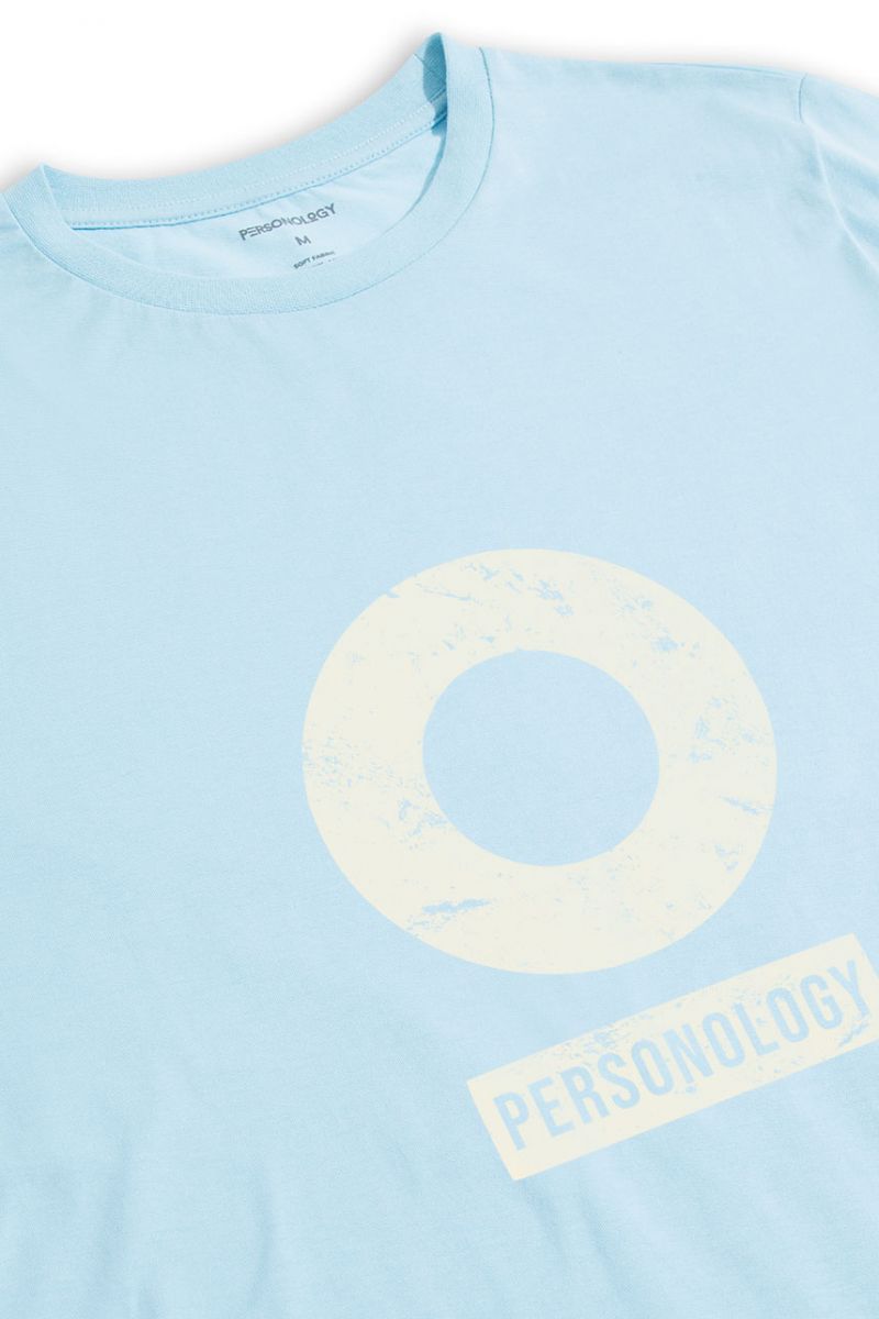 Blue Soft Fabric Basic Design Short Sleeve Tee