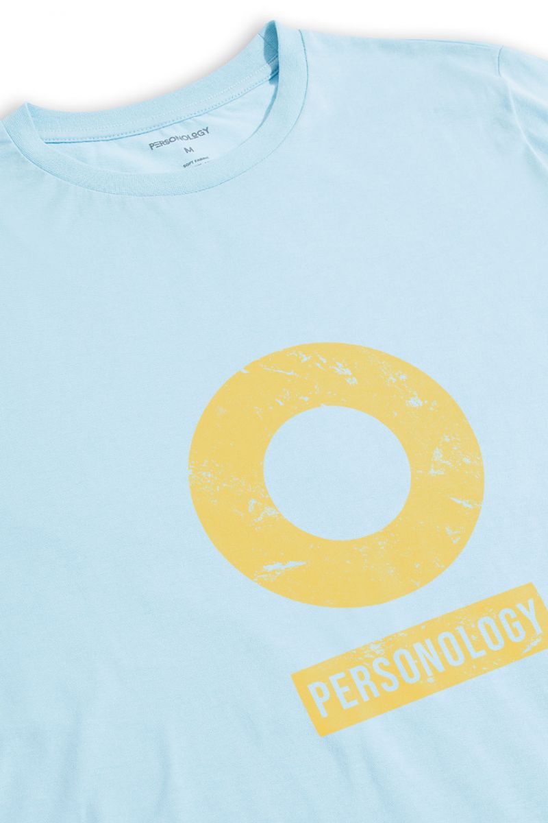 Blue Soft Fabric Basic Design Short Sleeve Tee